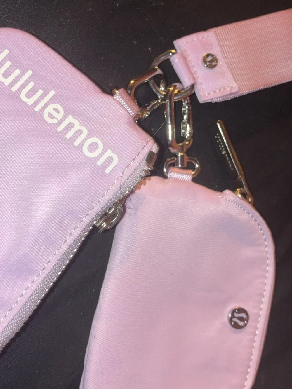 lululemon athletica Pink Clip-On Wristlet Card Case Set